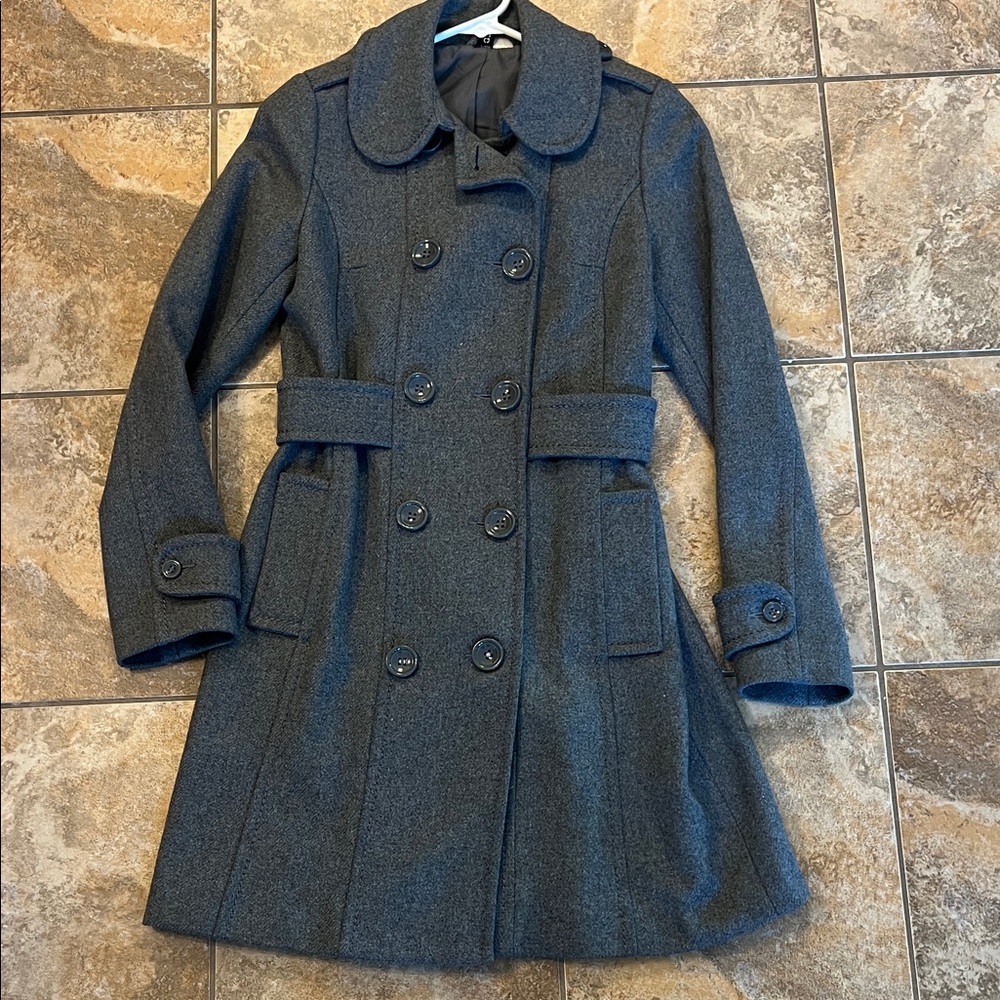 H&M Charcoal Double-Breasted Pea Coat